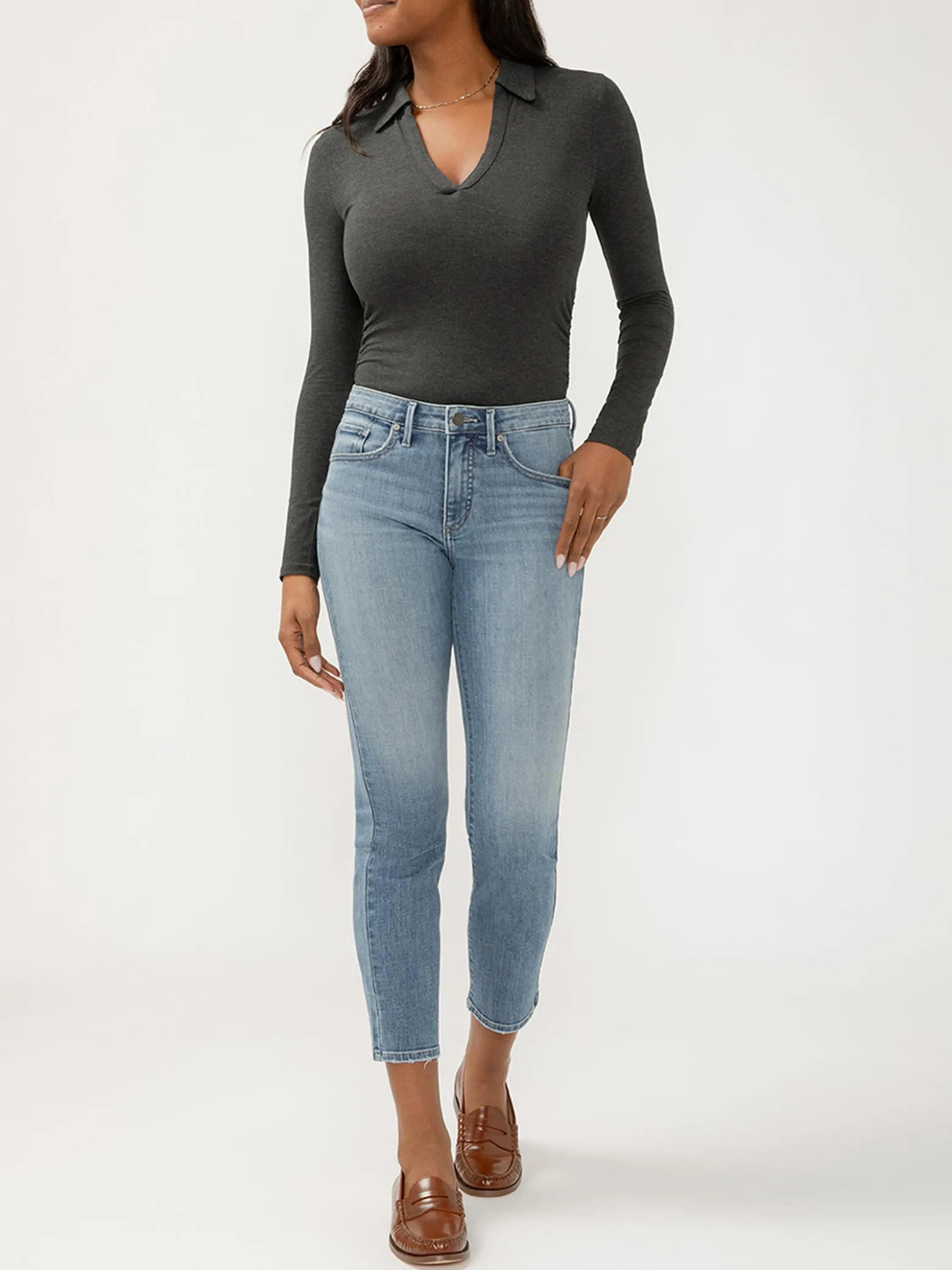 Isbister High Rise Straight Leg Luxe Stretch Jeans