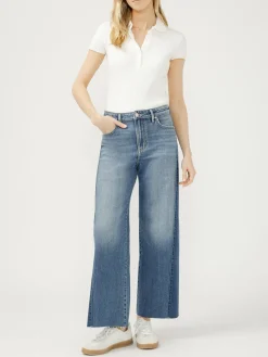 Isbister High Rise Two-Tone Wide Leg Ankle Jeans
