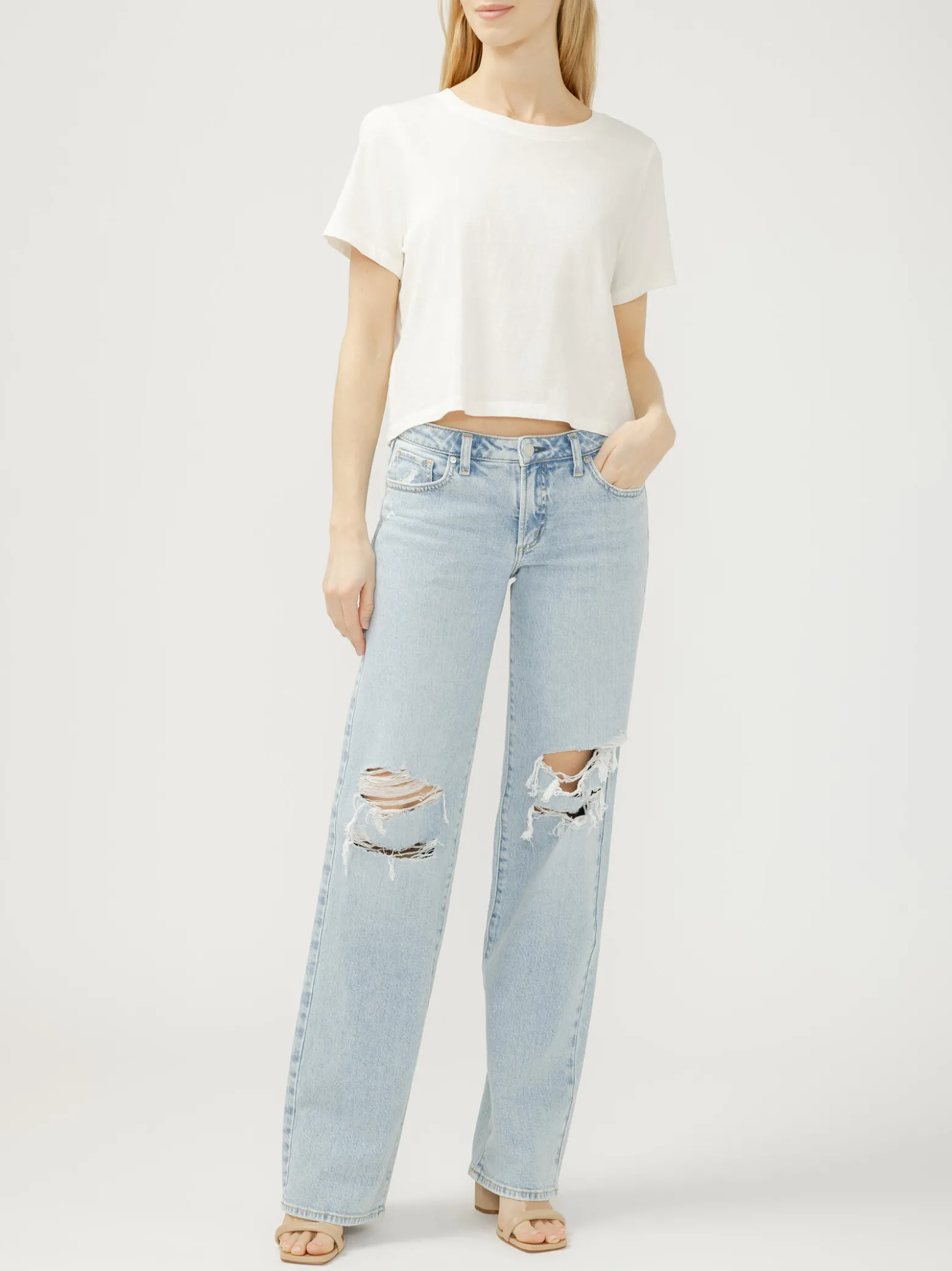 Loose & Low Low Rise Straight Leg Jeans