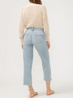 Mid Rise Relaxed Straight Leg Ankle Jeans