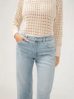 Mid Rise Relaxed Straight Leg Ankle Jeans
