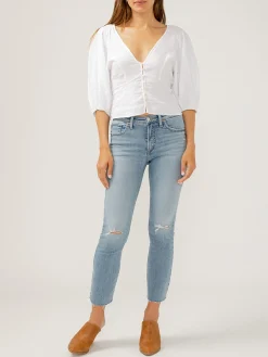 Most Wanted Mid Rise Ankle Straight Leg Jeans