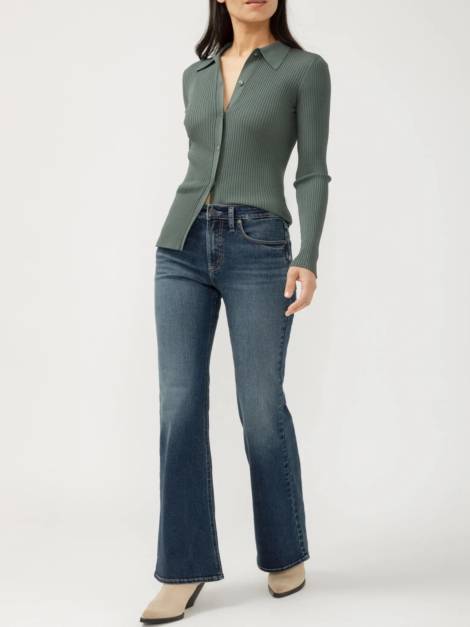 Most Wanted Mid Rise Flare Leg Jeans