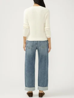 Relaxed Mid Rise Straight Leg Ankle Jeans