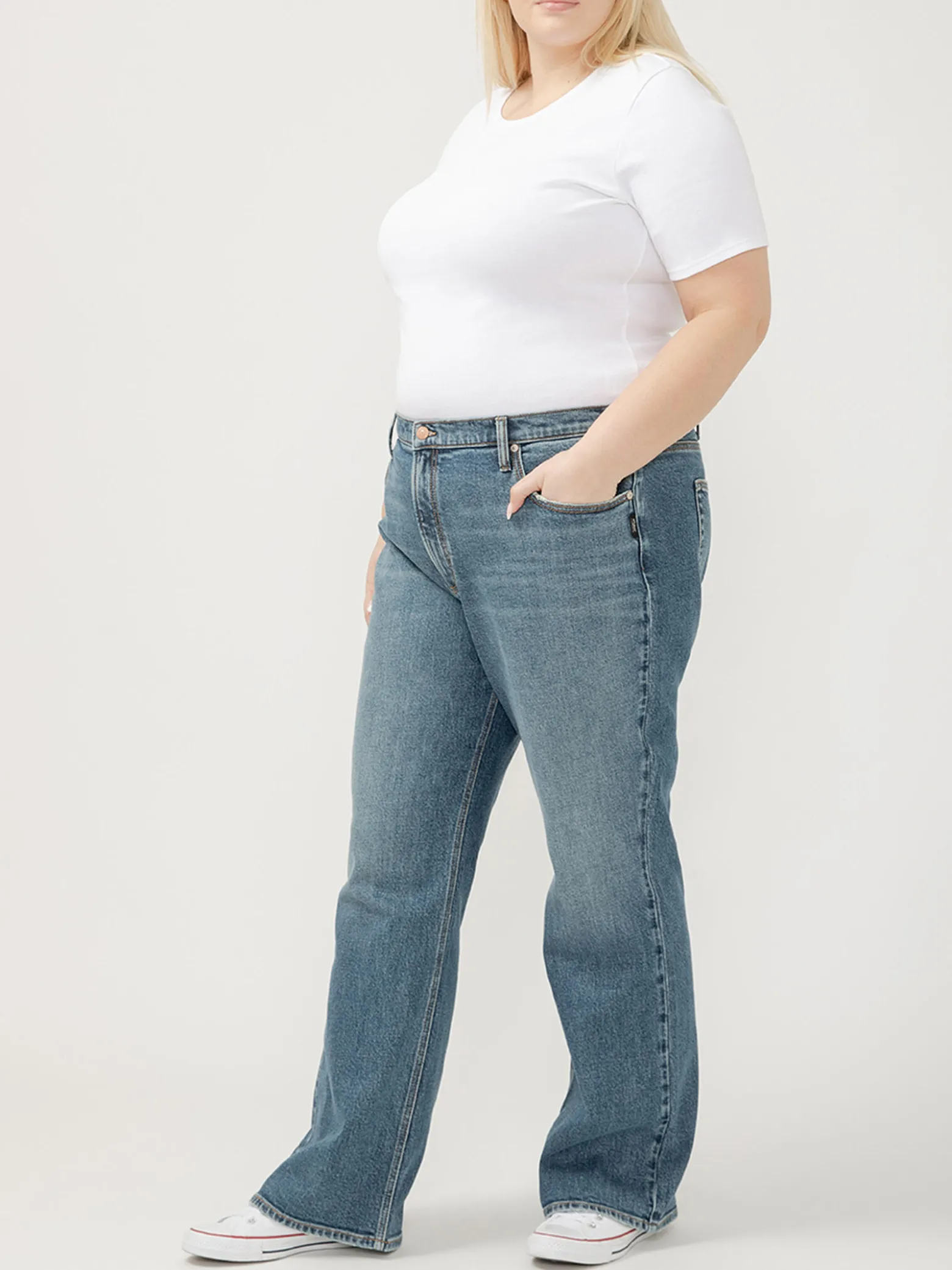 90s Baggy Mid Rise Bootcut Jeans Plus Size