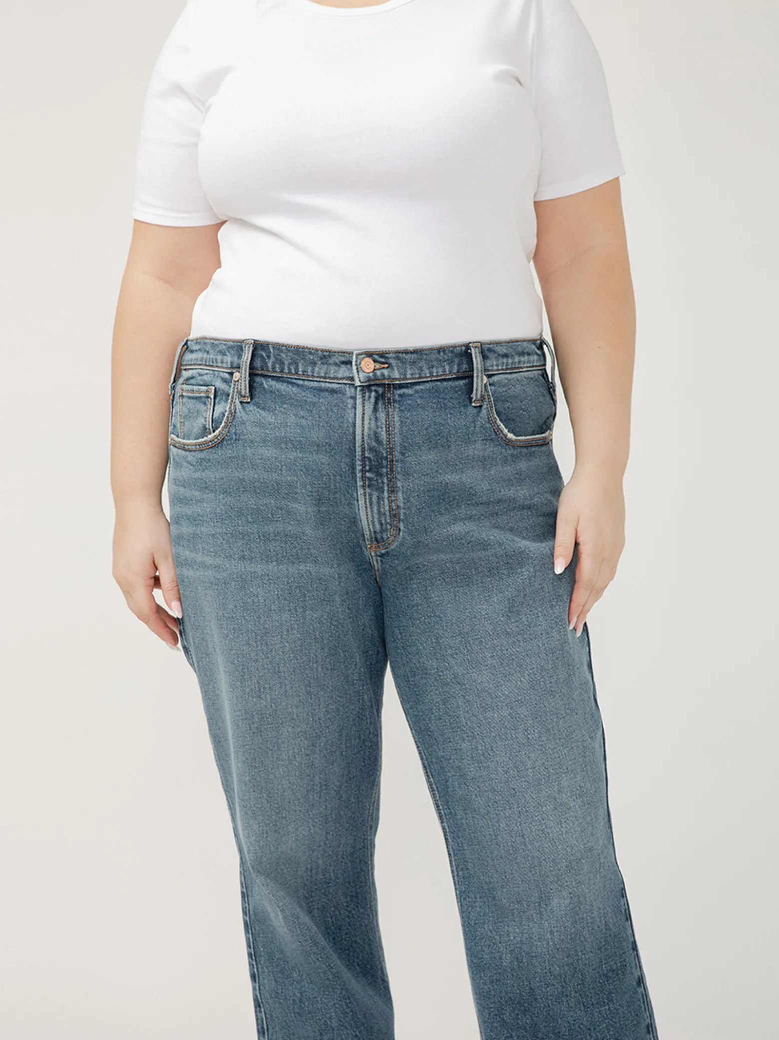 90s Baggy Mid Rise Bootcut Jeans Plus Size