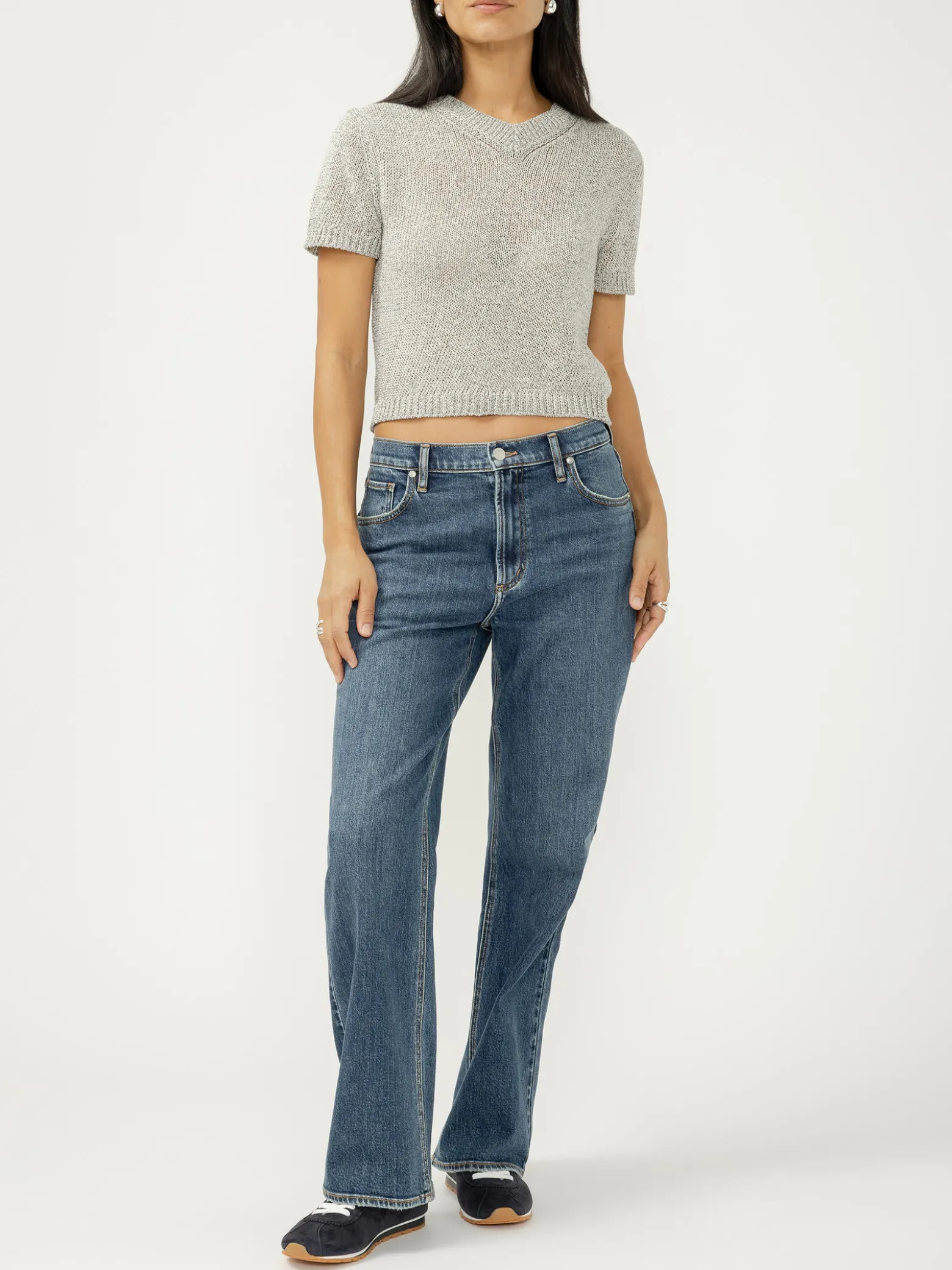 90s Mid Rise Baggy Bootcut Jeans