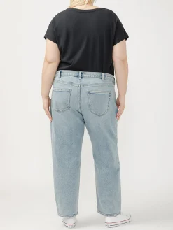 90s Relaxed Mid Rise Straight Leg Ankle Jeans Plus Size