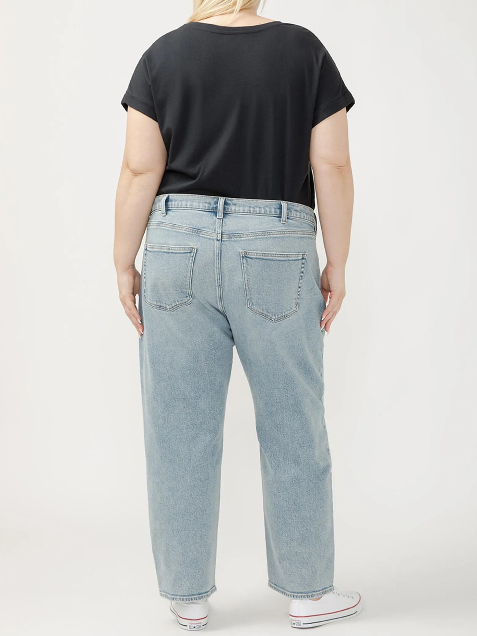 90s Relaxed Mid Rise Straight Leg Ankle Jeans Plus Size