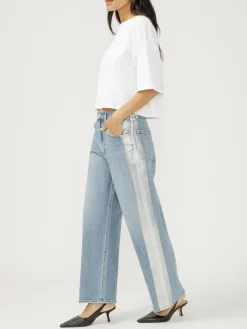 Silver Coated Be Easy High Rise Wide Leg Jeans