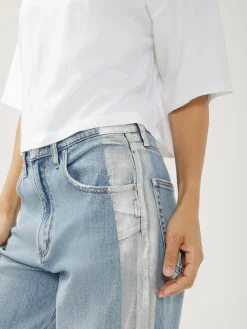 Silver Coated Be Easy High Rise Wide Leg Jeans