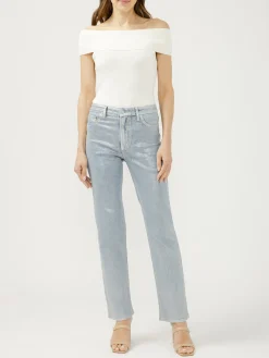Silver Coated Isbister High Rise Straight Leg Jeans