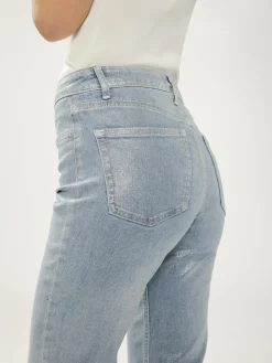 Silver Coated Isbister High Rise Straight Leg Jeans