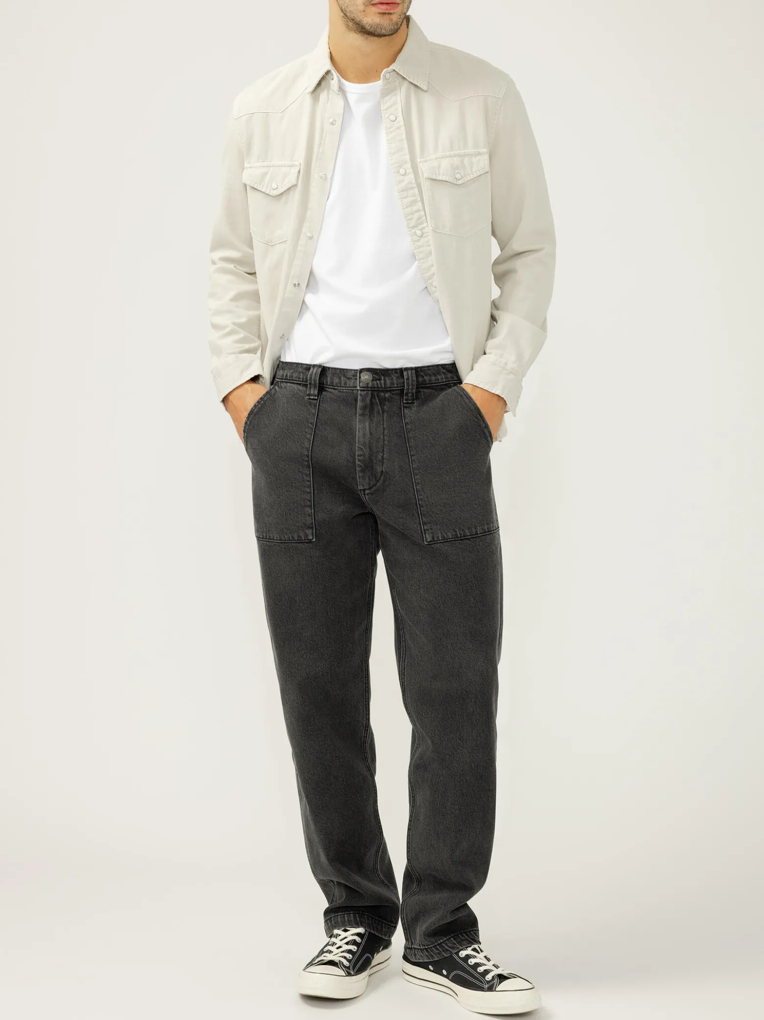 Straight Leg Utility Jeans