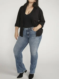 Suki Mid Rise Bootcut Jeans Plus Size
