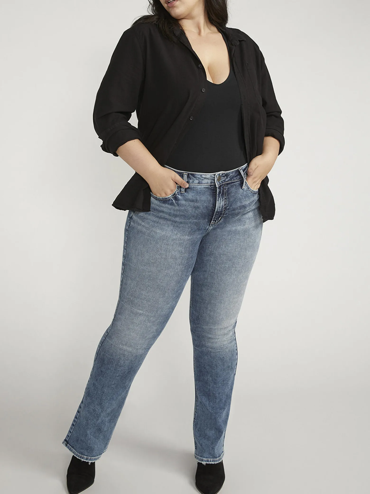 Suki Mid Rise Bootcut Jeans Plus Size