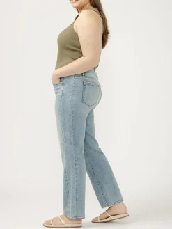 Suki Mid Rise Classic Straight Luxe Stretch Jeans Plus Size