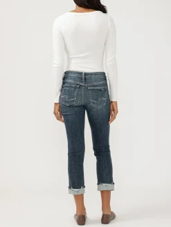Suki Mid Rise Cropped Straight Leg Jeans