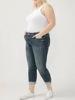 Suki Mid Rise Cropped Straight Leg Jeans Plus Size