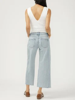 Suki Mid Rise Cropped Wide Leg Jeans