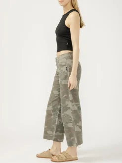 Suki Mid Rise Cropped Wide Leg Camo Jeans