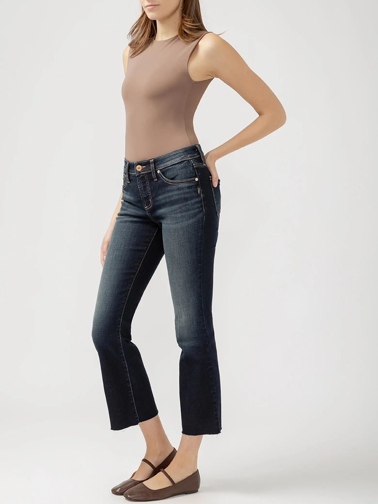Suki Mid Rise Kick Flare Luxe Stretch Jeans