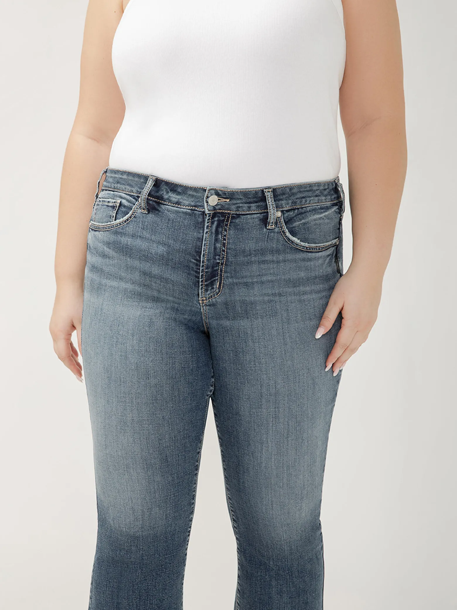 Suki Mid Rise Kick Flare Luxe Stretch Americana Jeans Plus Size