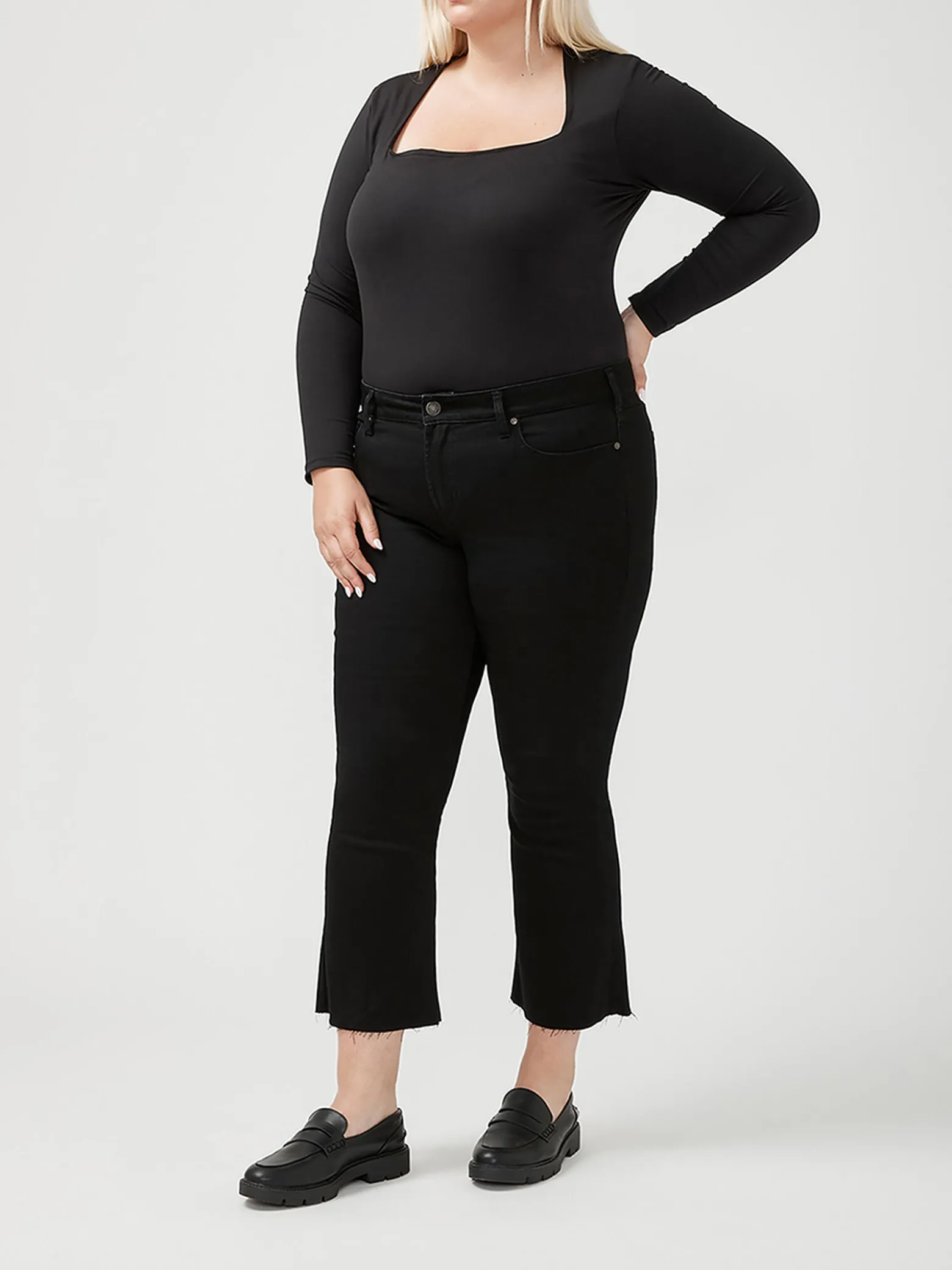 Suki Mid Rise Kick Flare Luxe Stretch Jeans Plus Size