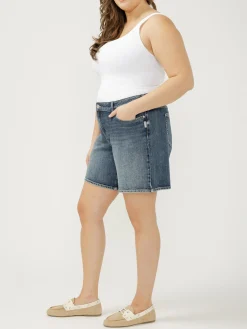 Suki Mid Rise Long Shorts Plus Size