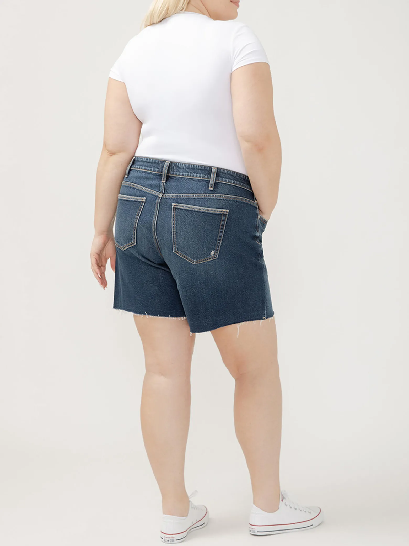 Suki Mid Rise Long Shorts Plus Size