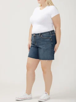 Suki Mid Rise Long Shorts Plus Size