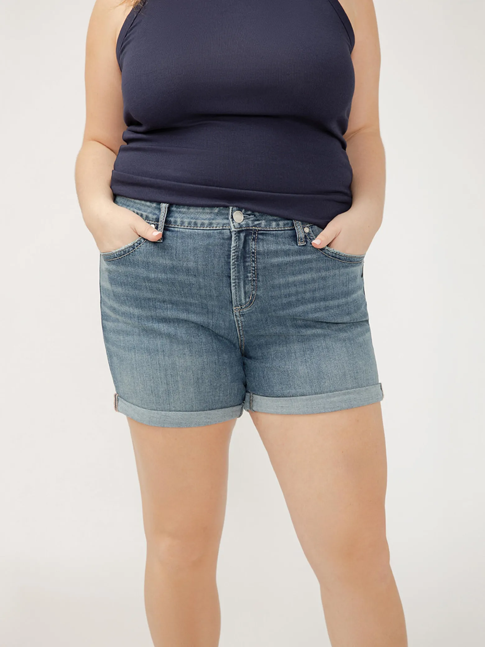Suki Mid Rise Luxe Stretch Shorts Plus Size