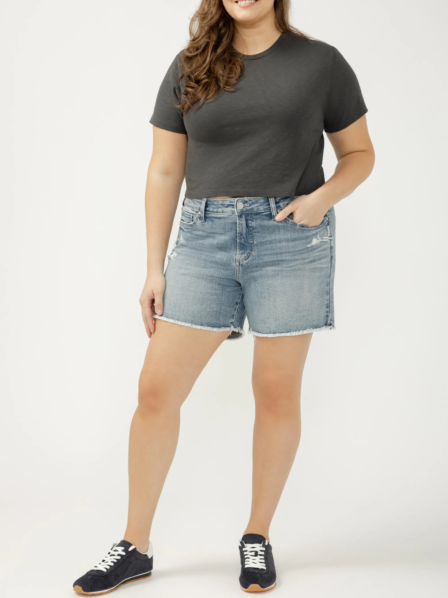 Suki Mid Rise Shorts Plus Size
