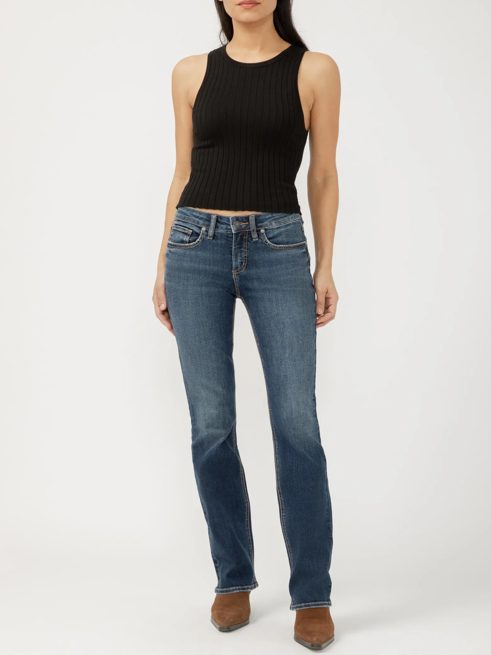 Suki Mid Rise Slim Bootcut Jeans