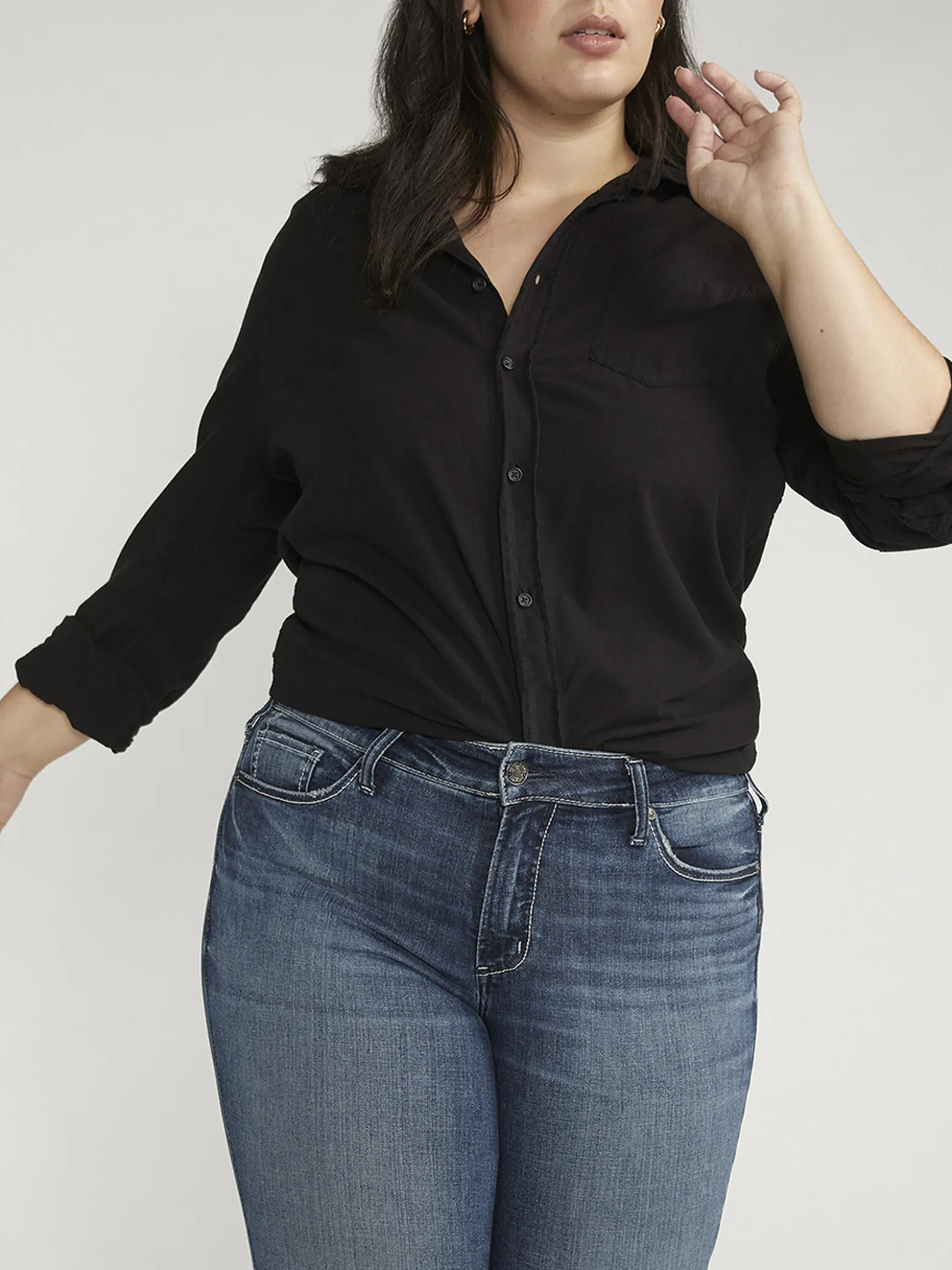 Suki Mid Rise Slim Bootcut Jeans Plus Size