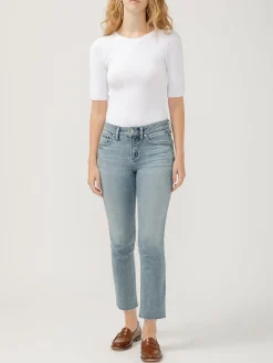 Suki Mid Rise Straight Crop Luxe Stretch Jeans