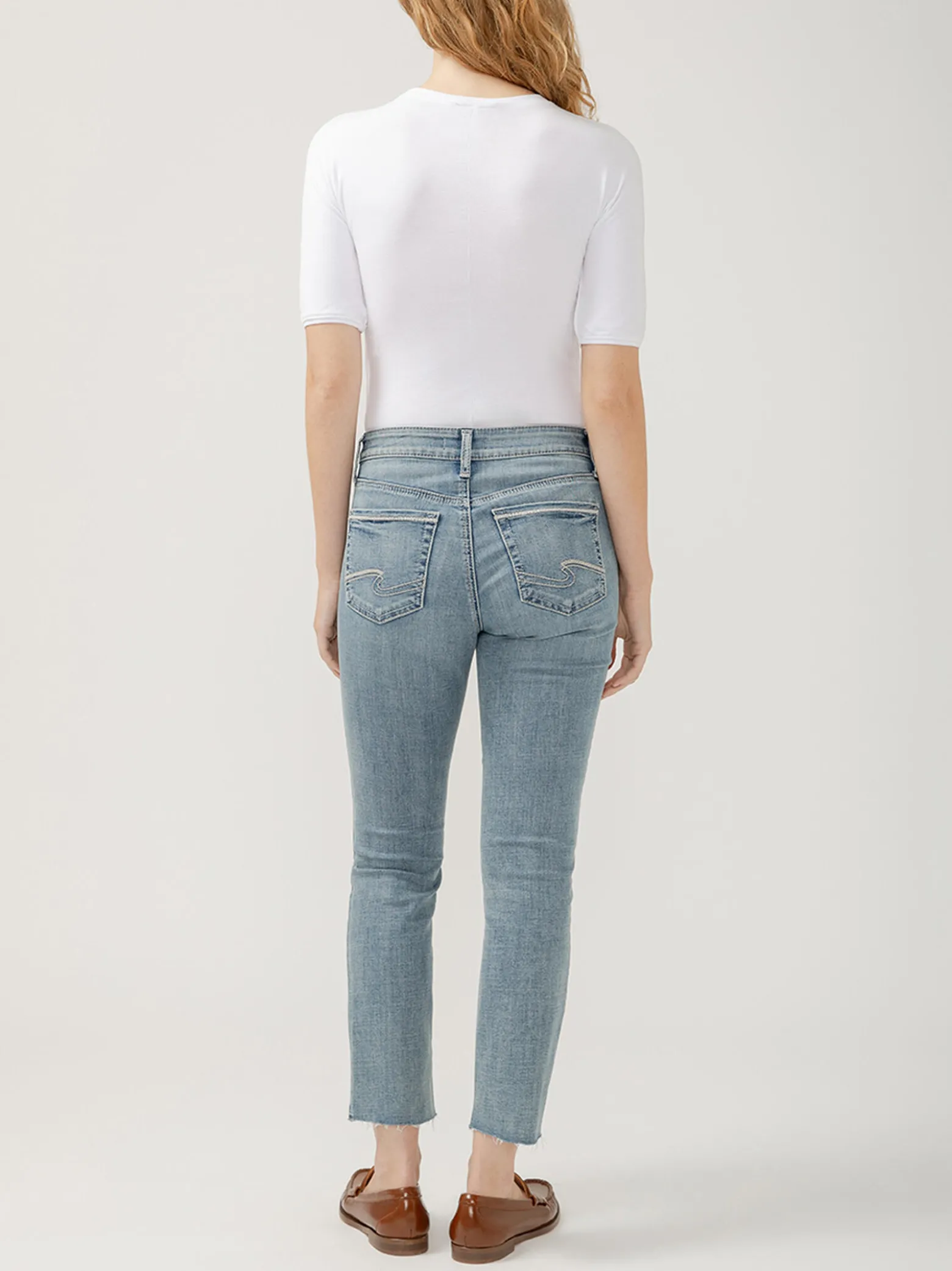 Suki Mid Rise Straight Crop Luxe Stretch Jeans