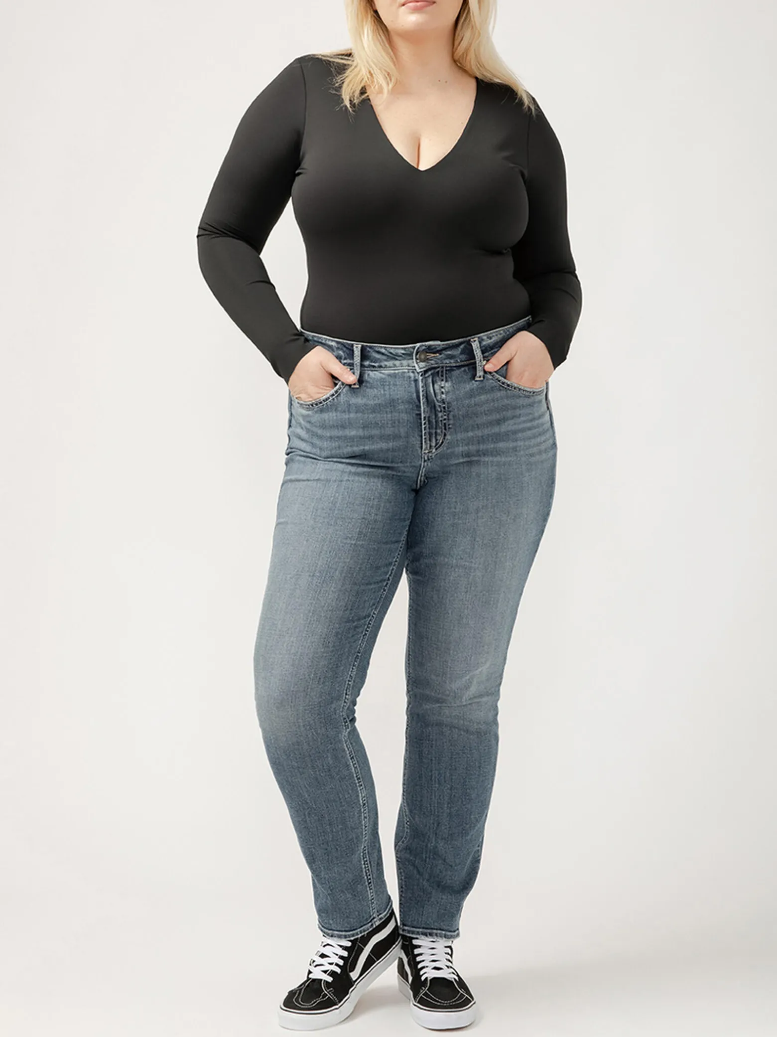 Suki Mid Rise Straight Leg Luxe Stretch Jeans Plus Size