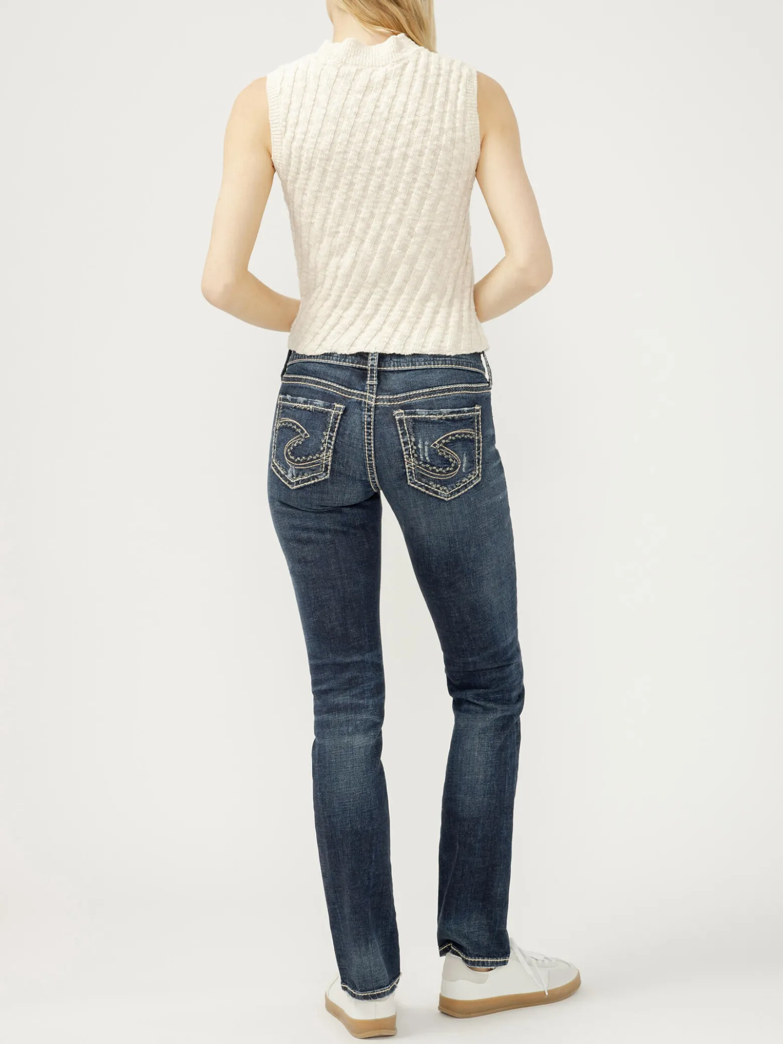 Suki Mid Rise Straight Leg Jeans