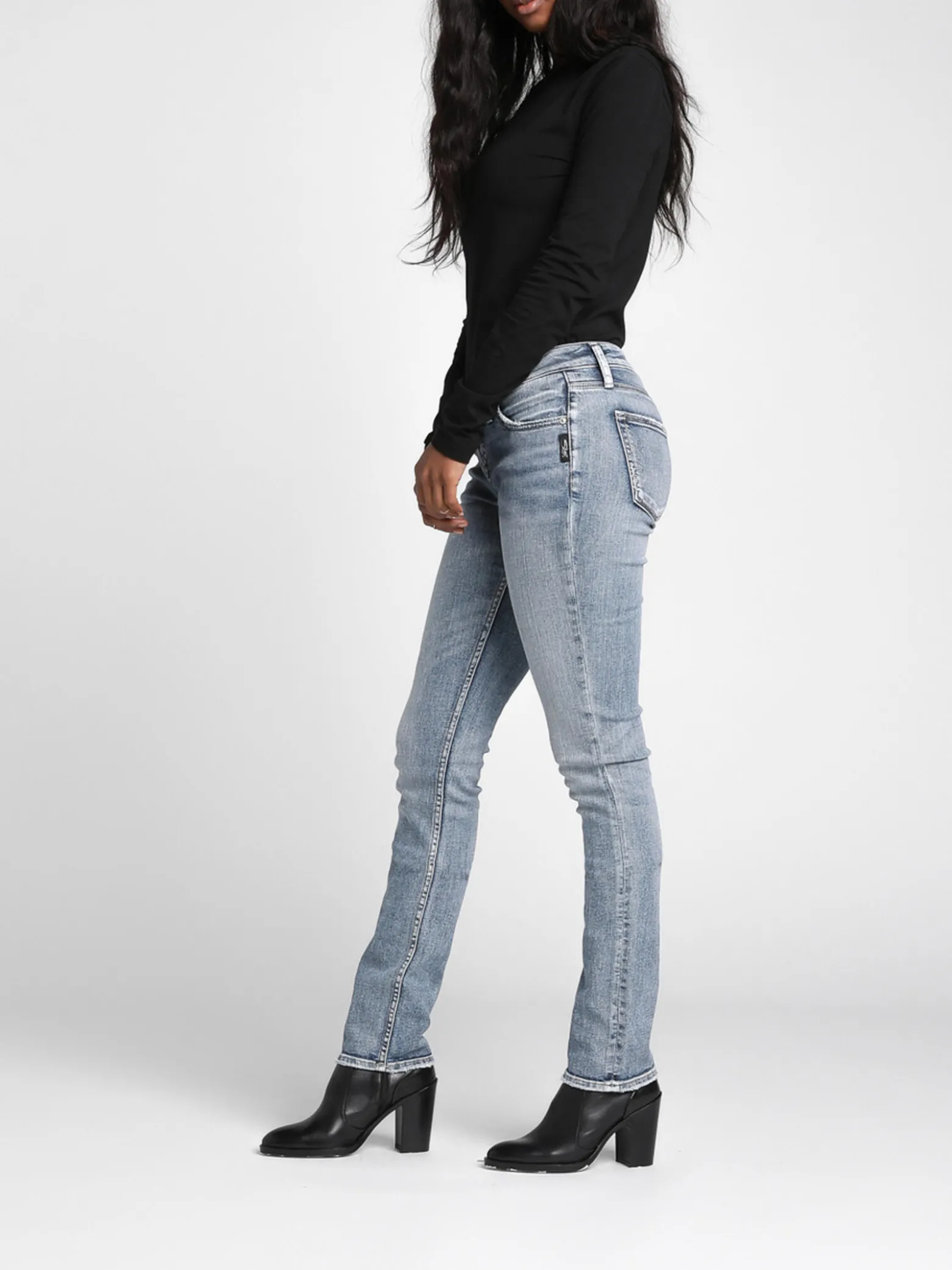 Suki Mid Rise Straight Leg Jeans