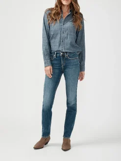 Suki Mid Rise Straight Leg Luxe Stretch Jeans