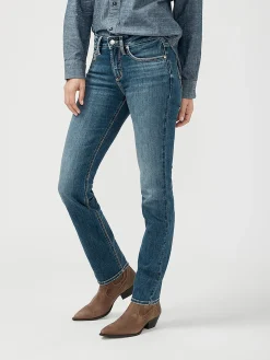 Suki Mid Rise Straight Leg Luxe Stretch Jeans