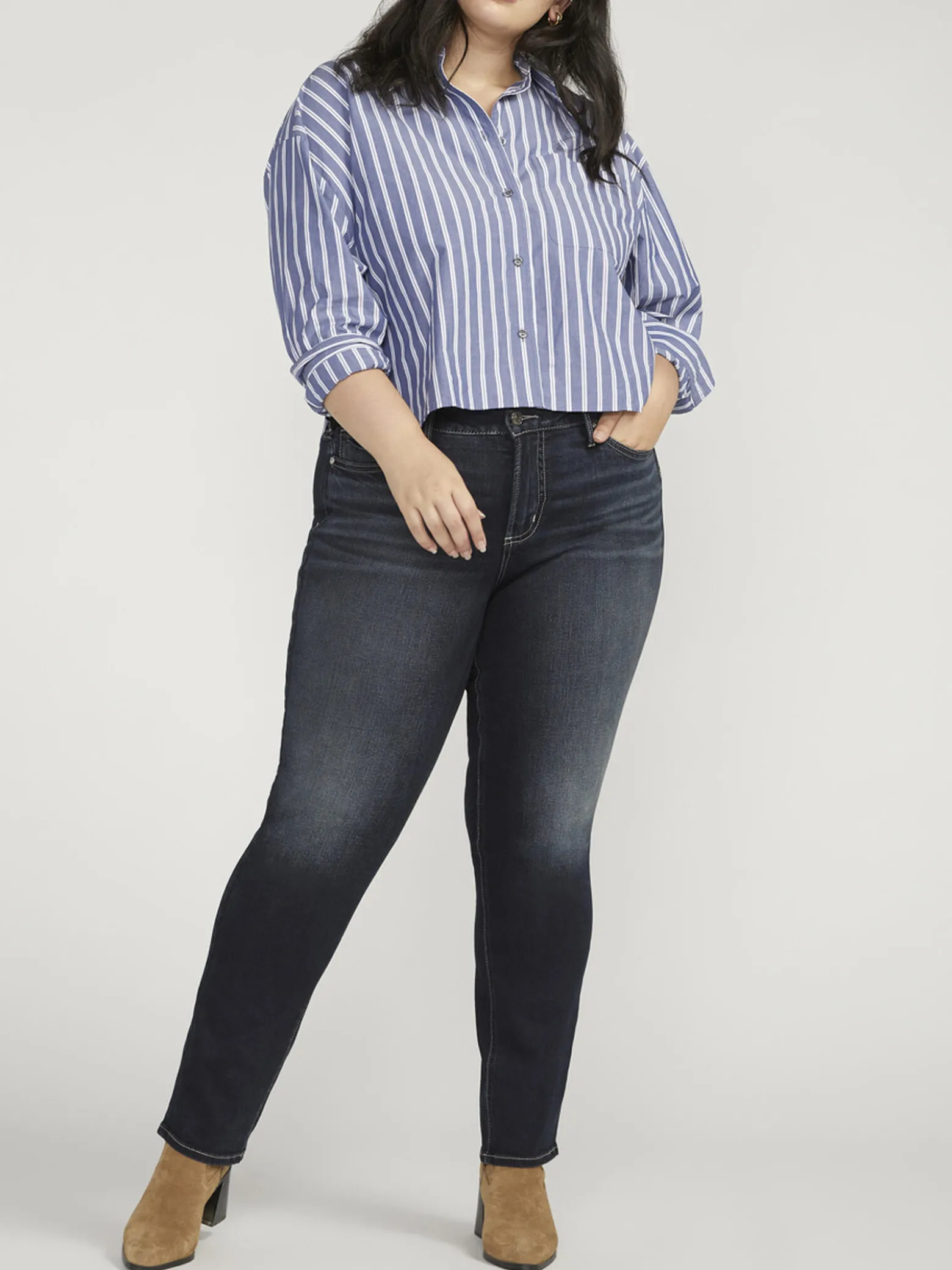Suki Mid Rise Straight Leg Jeans Plus Size