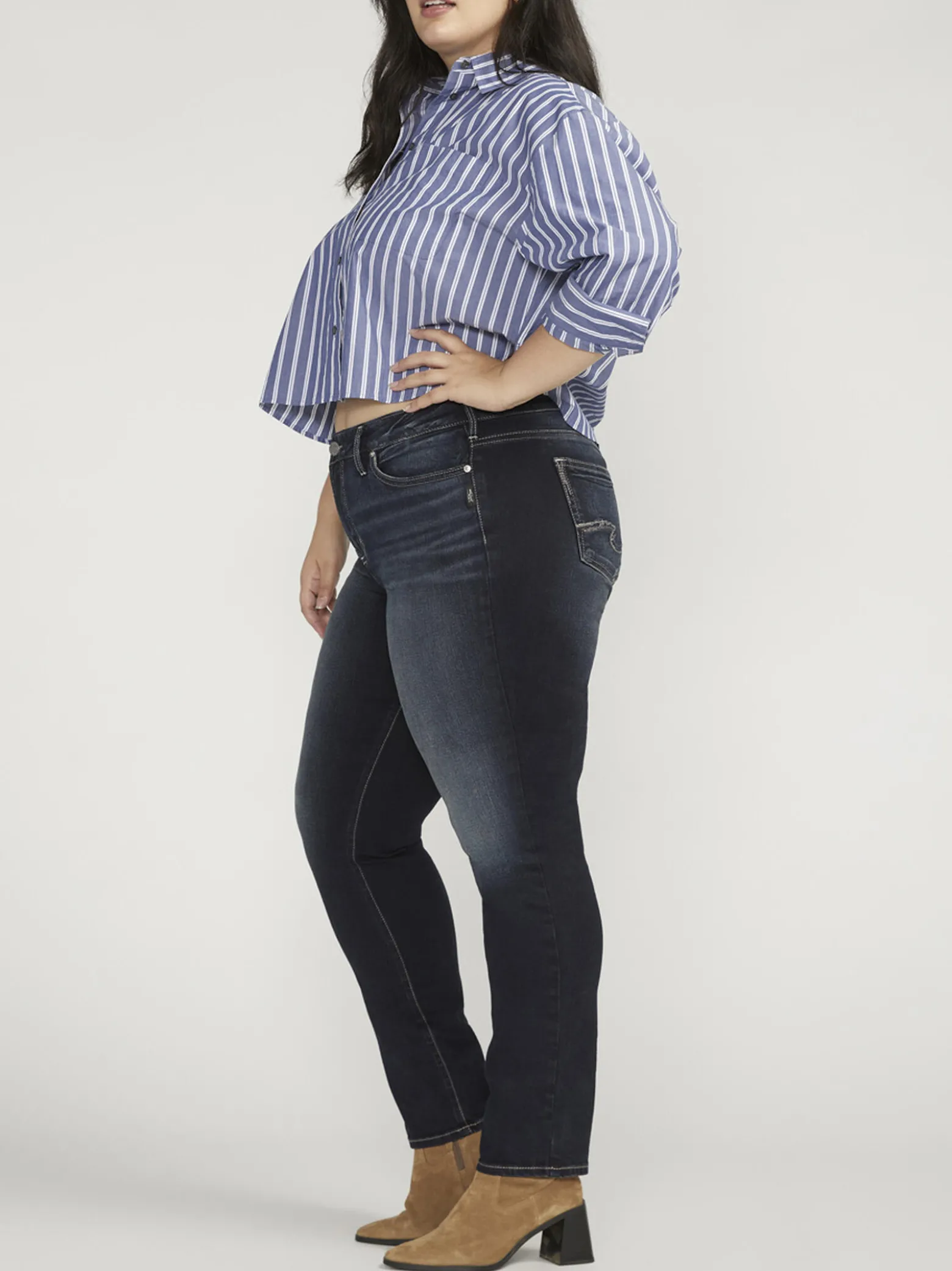 Suki Mid Rise Straight Leg Jeans Plus Size