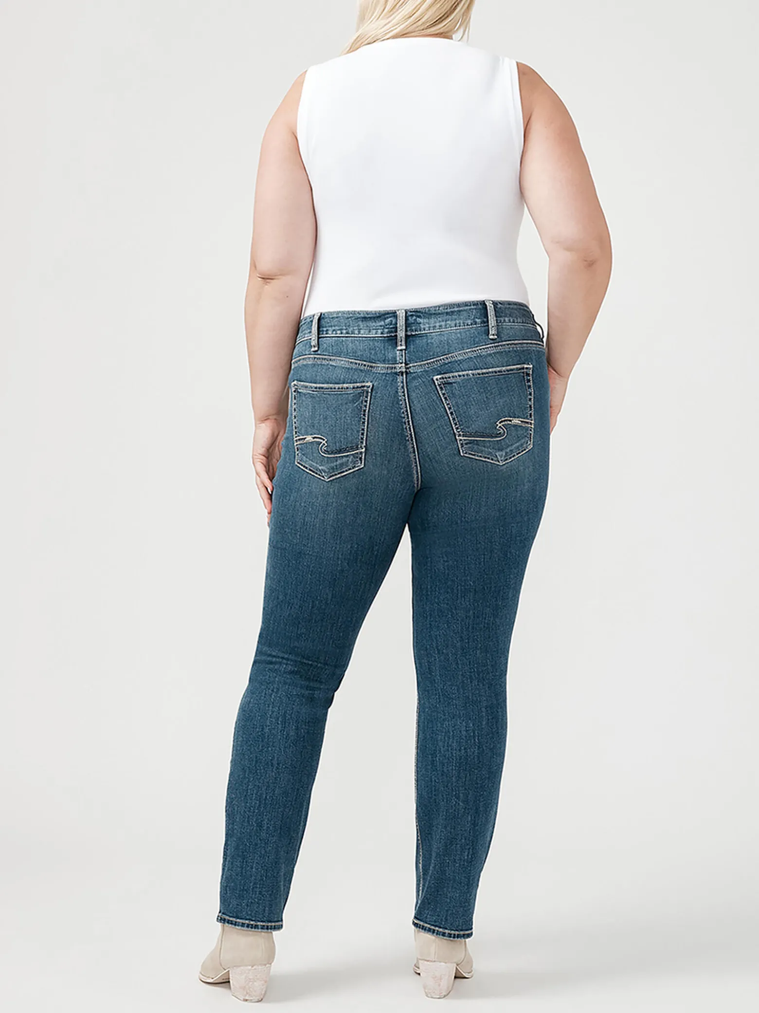 Suki Mid Rise Straight Leg Luxe Stretch Jeans Plus Size