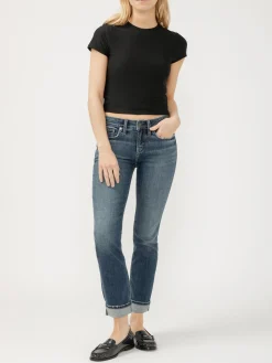 Suki Mid Rise Straight Leg Luxe Stretch Jeans