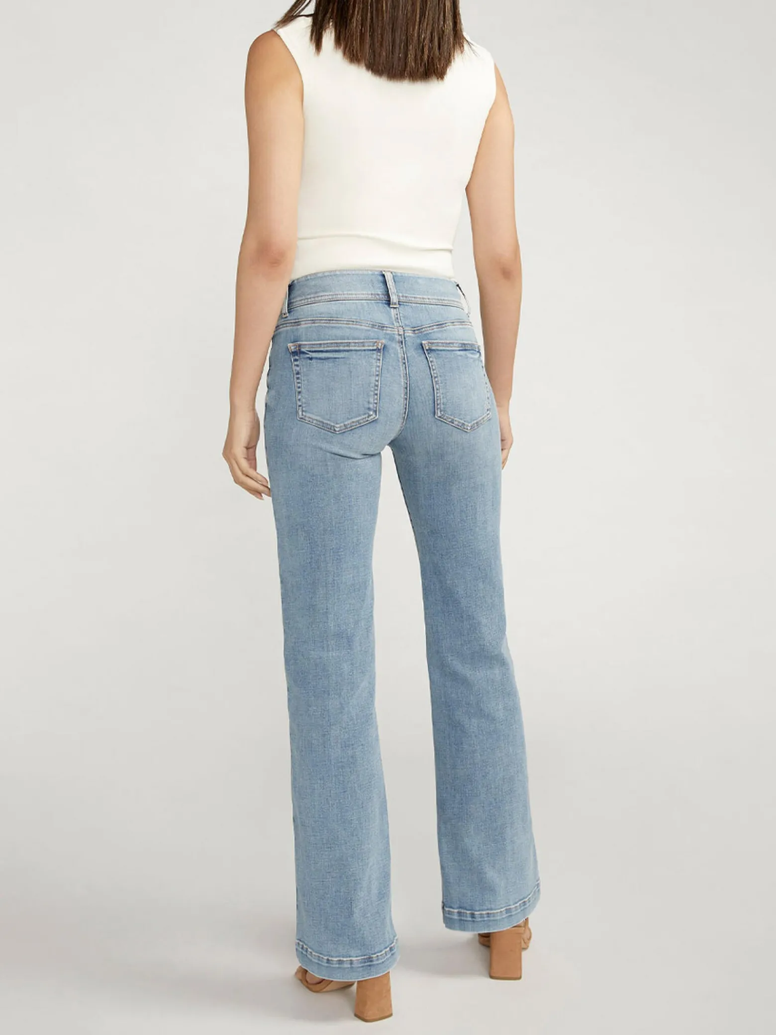 Suki Mid Rise Trouser Leg Jeans