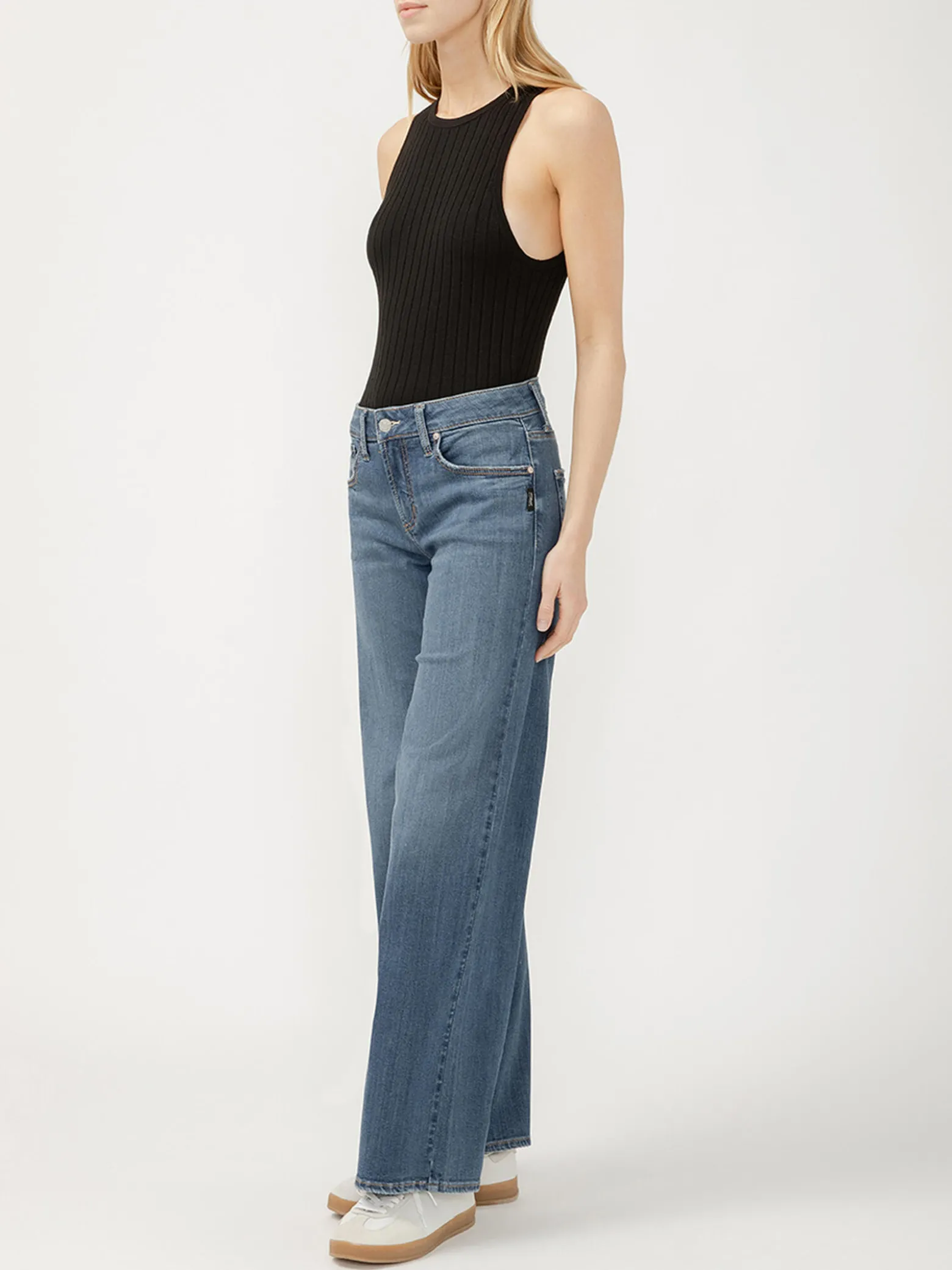 Suki Mid Rise Wide Leg Jeans