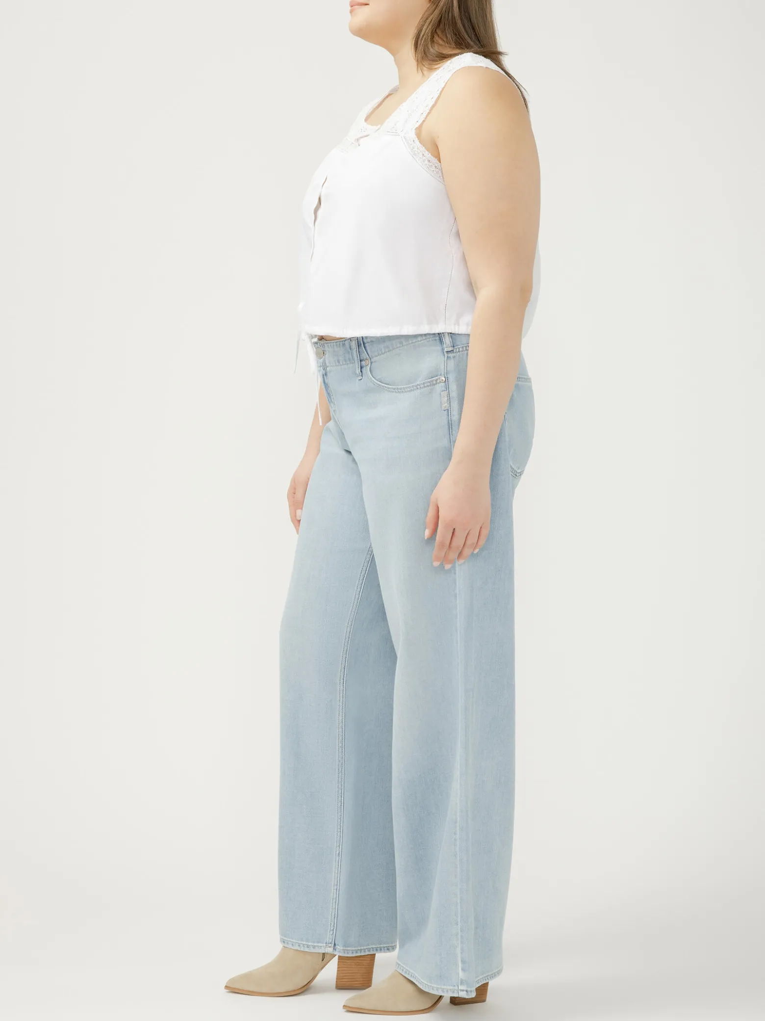 Suki Mid Rise Wide Leg Jeans Plus Size