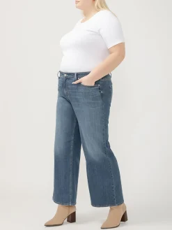 Suki Mid Rise Wide Leg Jeans Plus Size